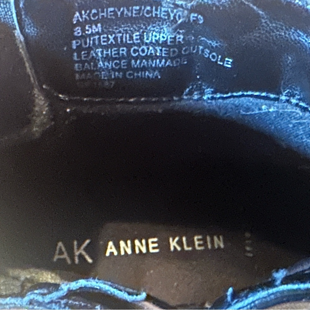 Anne Klein Black Leather Ankle Boots with Studded Straps - Picture 10 of 12